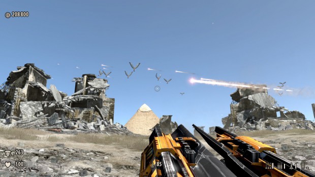 Harpyien und Raketen schmücken den Himmel über Ägypten.